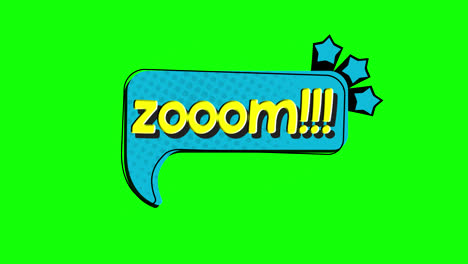 Cartoon-Zoom-Comic-Sprechblasen-Loop-Animationsvideo,-Transparenter-Hintergrund-Mit-Alphakanal.